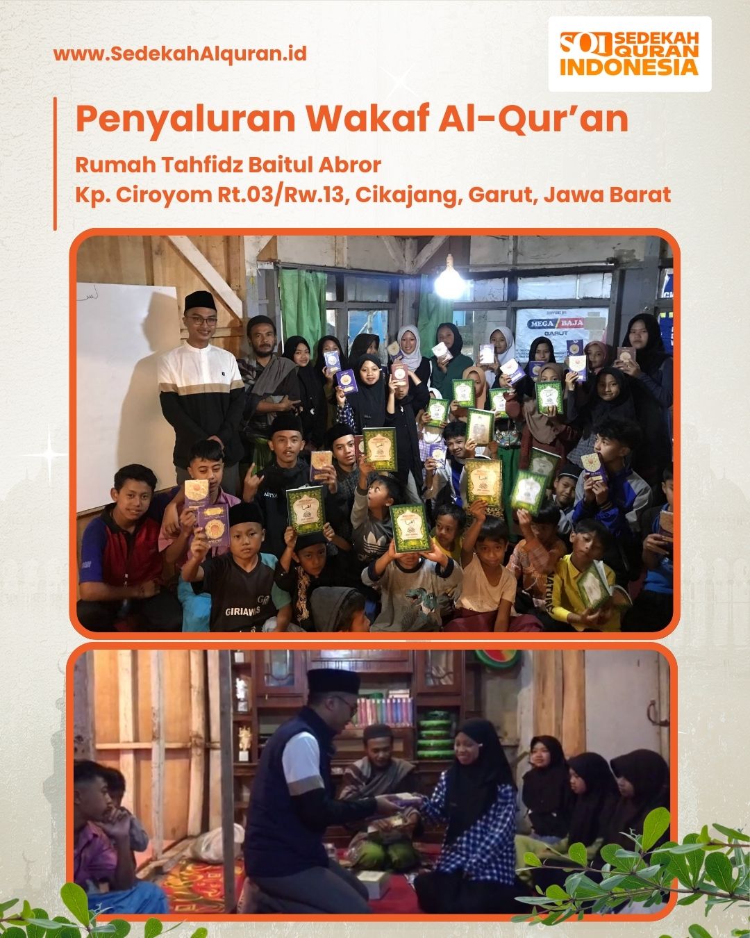 Penyaluran mushaf hafalan ke santri tahfidz