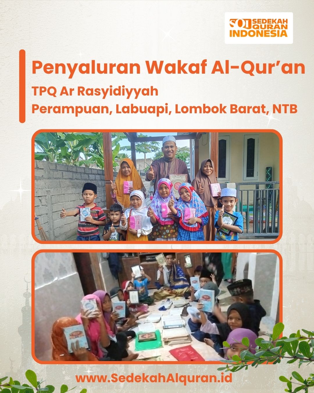 Anak-anak menerima Al-Qur'an wakaf