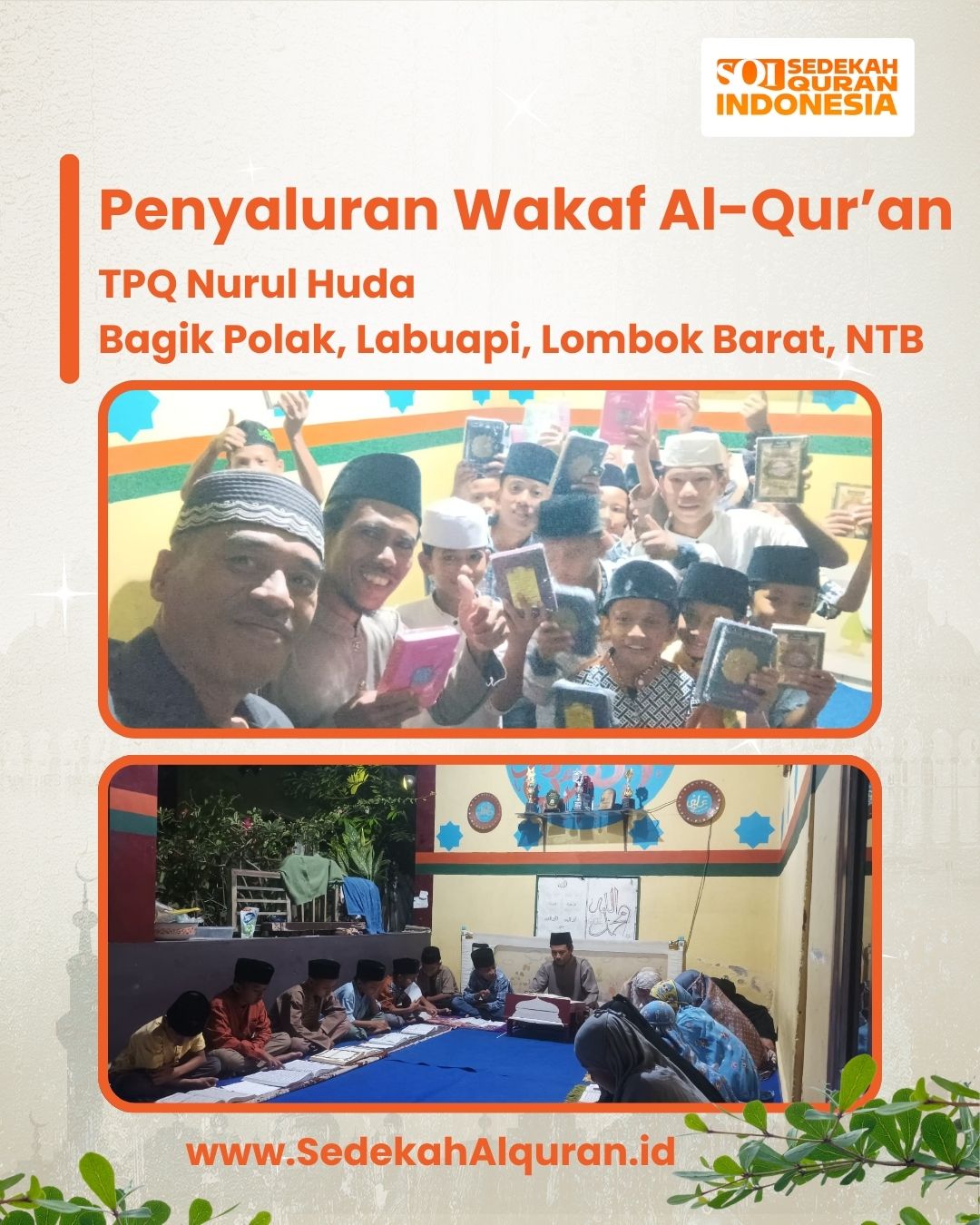 Santri belajar menggunakan mushaf wakaf